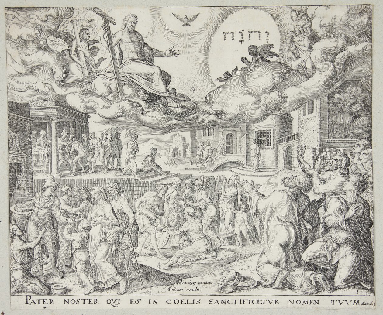 The Adoration of the Trinity on Earth and the Works of Mercy by Johannes Wierix