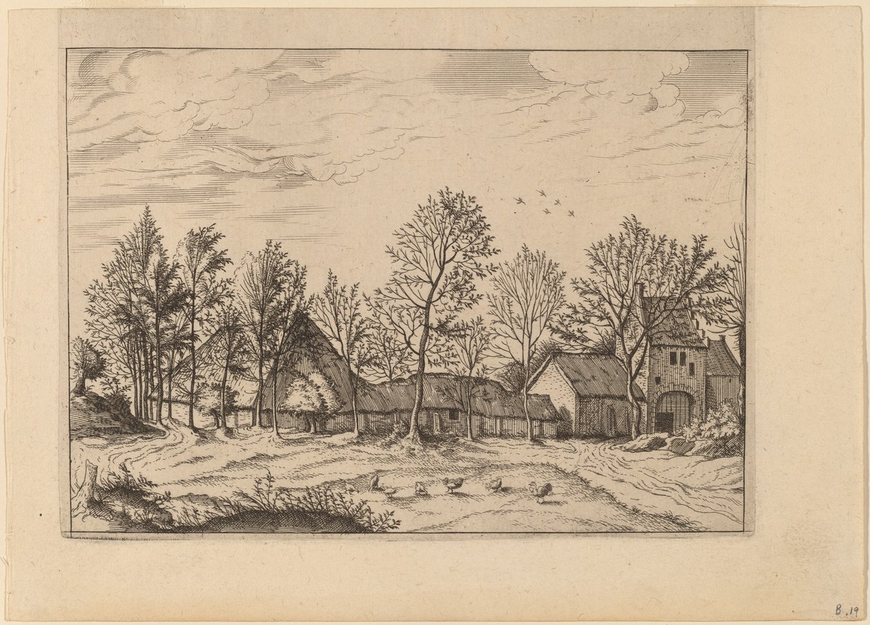 Farm with Gateway by Johannes and Lucas van Doetechum after Master of the Small Landscapes