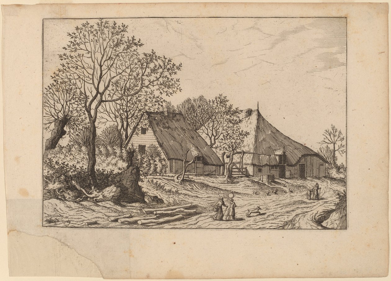 Farm with Shed and Draw Well by Johannes and Lucas van Doetechum after Master of the Small Landscapes