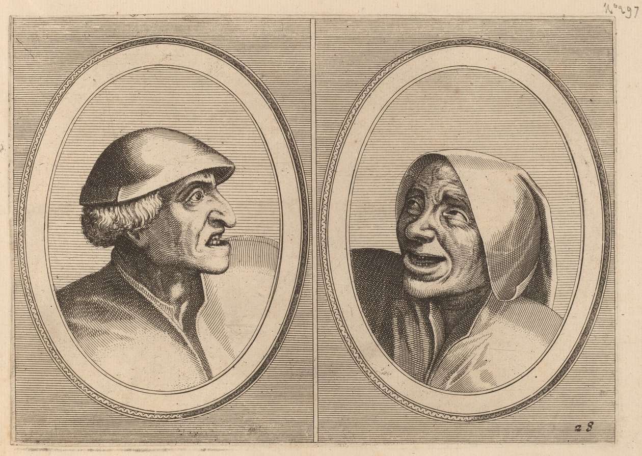 "Dief-achtighe Tijs" and "Nies Spoel-de-Nap" by Johannes and Lucas van Doetechum after Pieter Bruegel the Elder