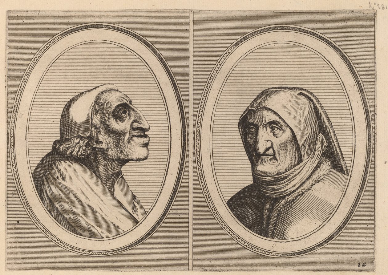"Father Muylaert" and "Mother Bille-bloots" by Johannes and Lucas van Doetechum after Pieter Bruegel the Elder
