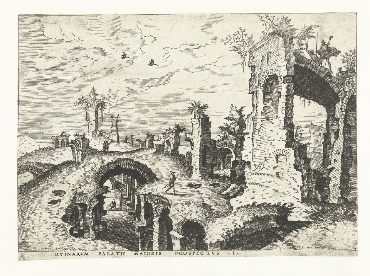 View of Ruins on the Palatine Hill in Rome (Roman Ruins, 1561) by Johannes of Lucas van Doetechum (attributed to)
