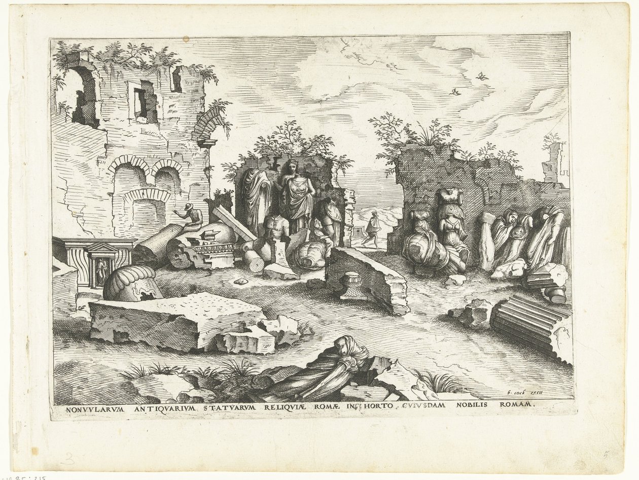 Garden with Fragments of Antique Statues by Johannes of Lucas van Doetechum (attributed to)