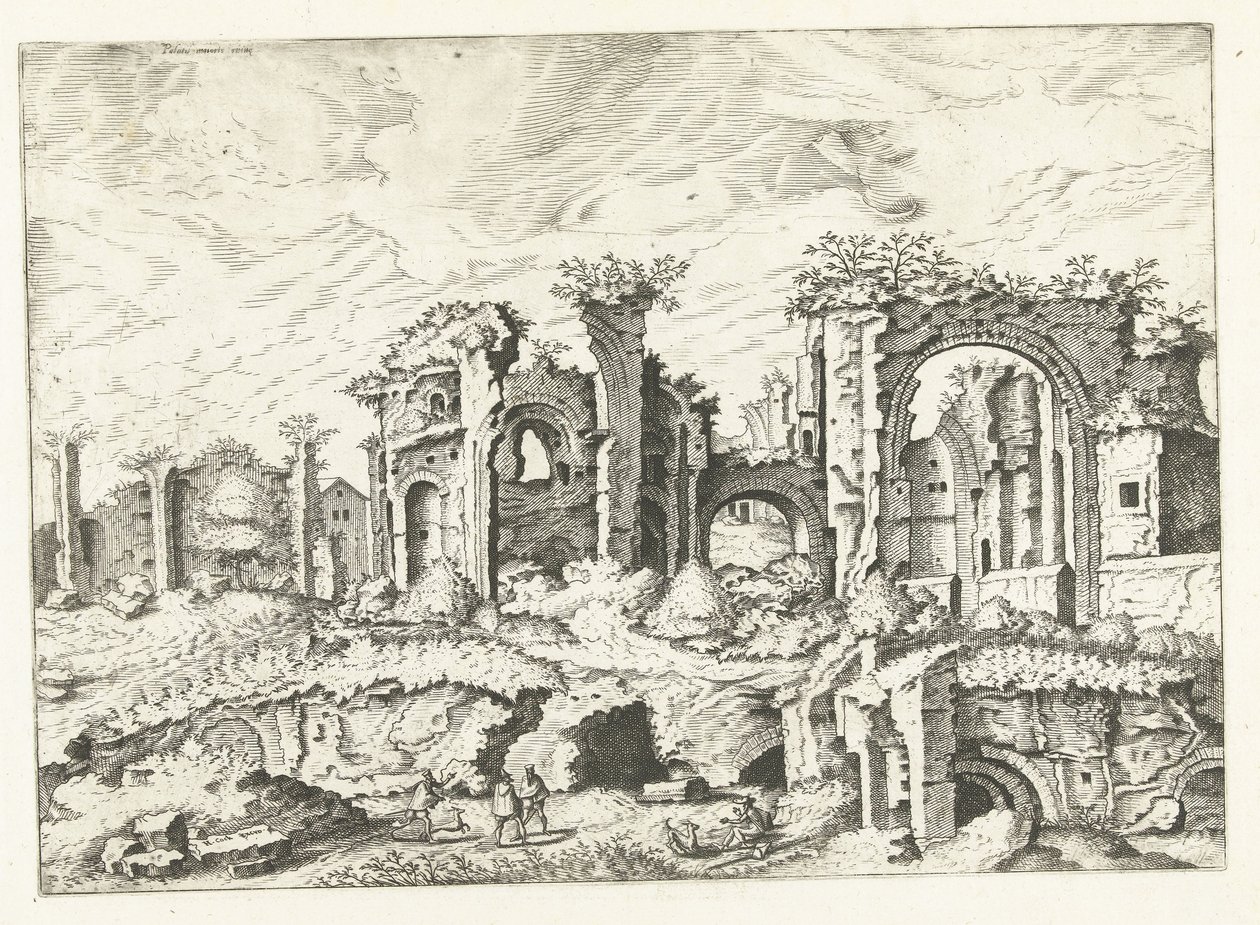 Fourth View of Ruins on the Palatine, Roman Ruins, 1561 (series title) by Johannes of Lucas van Doetechum (attributed to)
