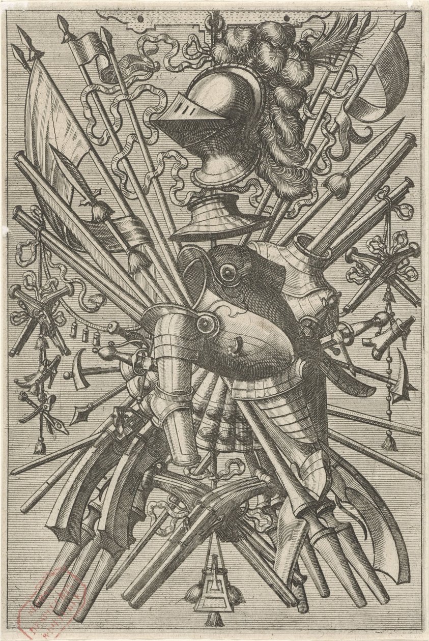 Flat Decoration Consisting of a Trophy by Johannes of Lucas van Doetechum