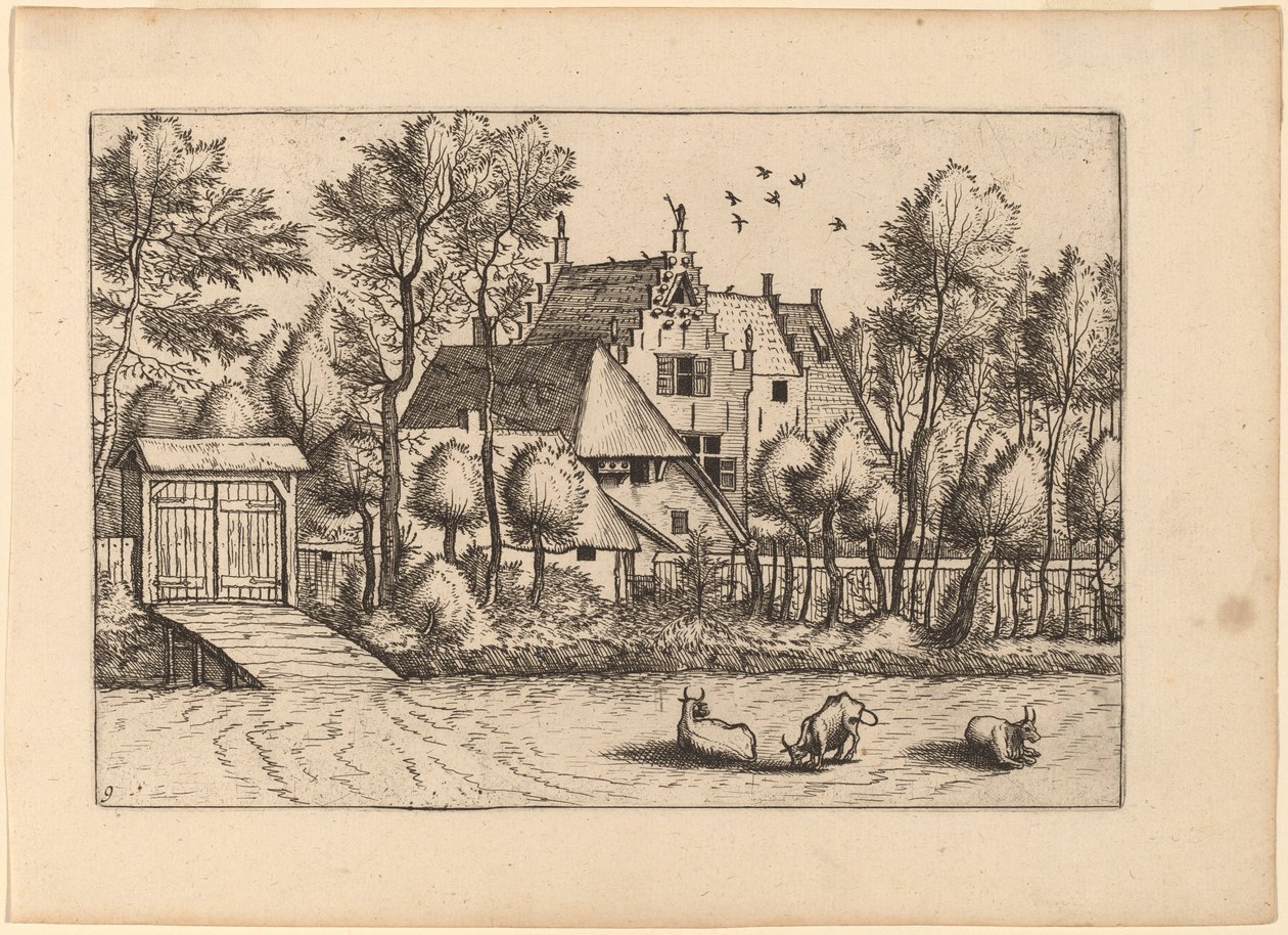 Country House with a Ditch by Johannes van Doetechum, the Elder and Lucas