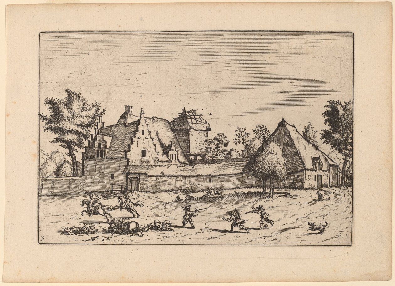 Farms in a Court by Johannes van Doetechum, the Elder and Lucas