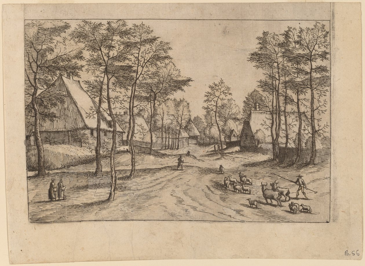 Village Street by Johannes van Doetechum, the Elder and Lucas