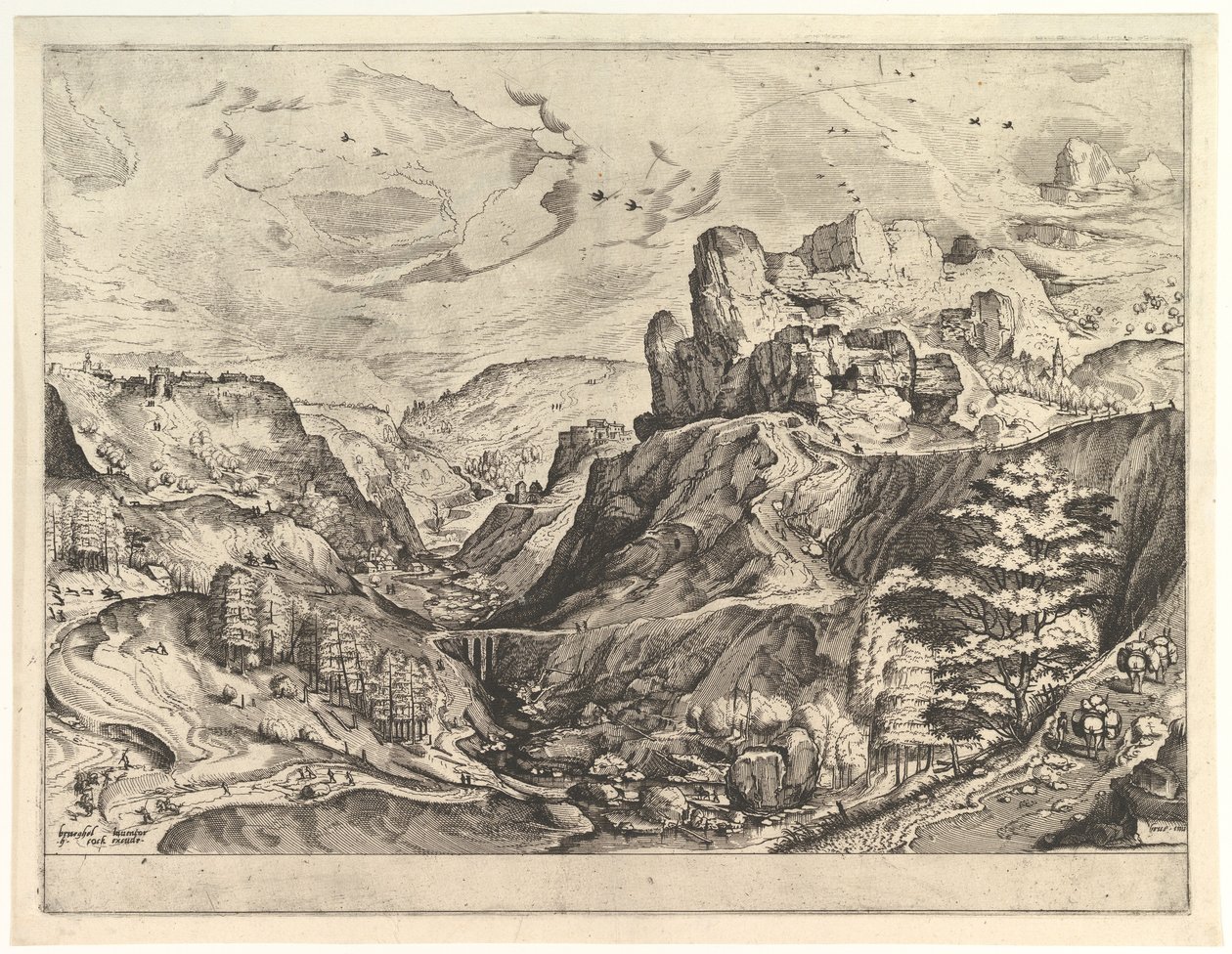 Alpine Landscape with a Deep Valley from The Large Landscapes by Johannes van Doetecum I