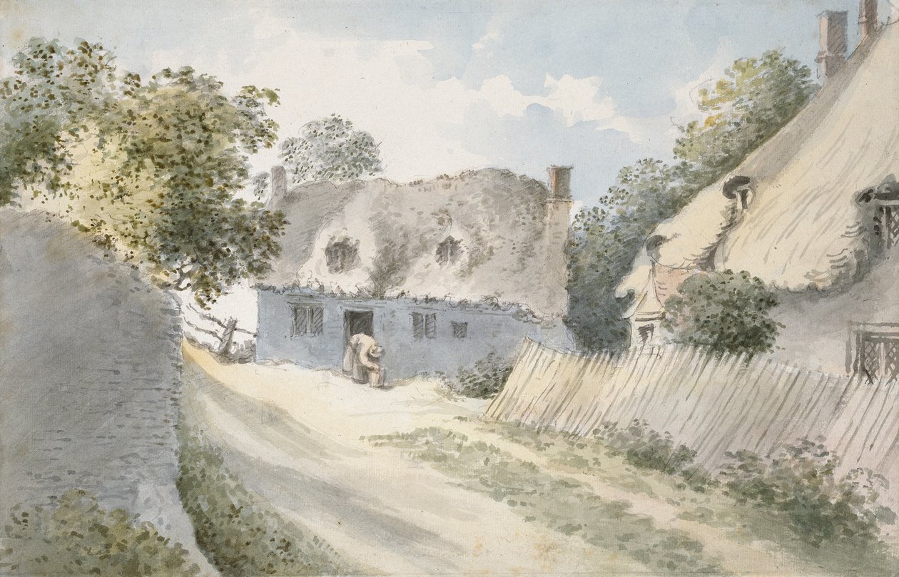 Cottages in a Village Street by John Baptist Malchair