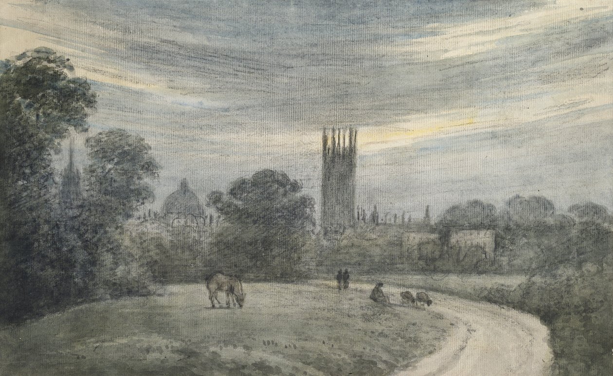 The entrance to Oxford from London, from recollection, 16 July 1790 by John Baptist Malchair