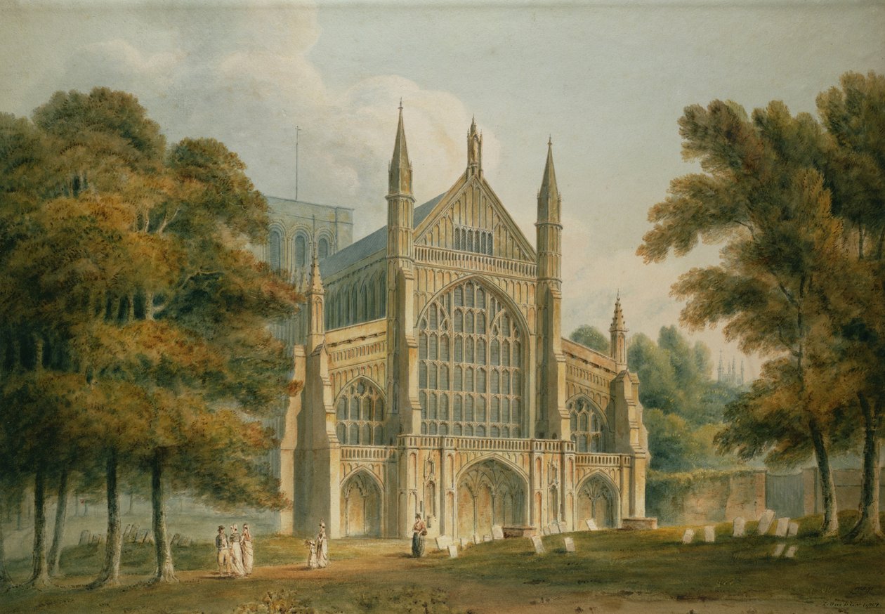 Winchester Cathedral: The Facade from the North-West, 1801 by John Chessell Buckler