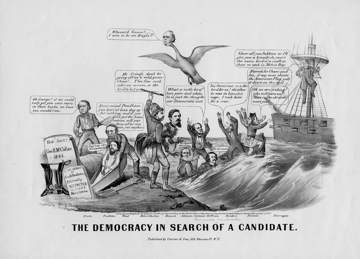 The Democracy in Search of a Candidate, Published by Currier and Ives, New York, 1868 by John Cameron