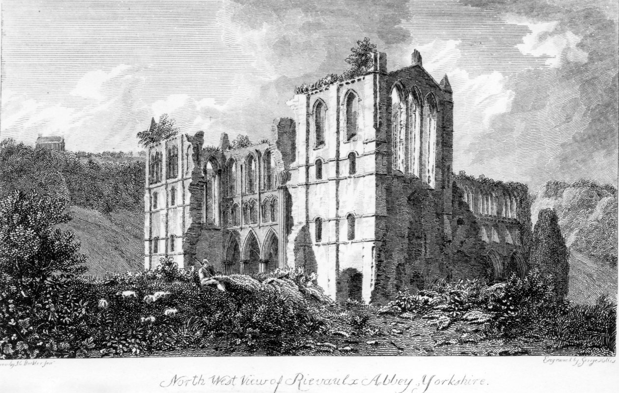 Rievaulx Abbey, Yorkshire, 1821 by John Chessell Buckler