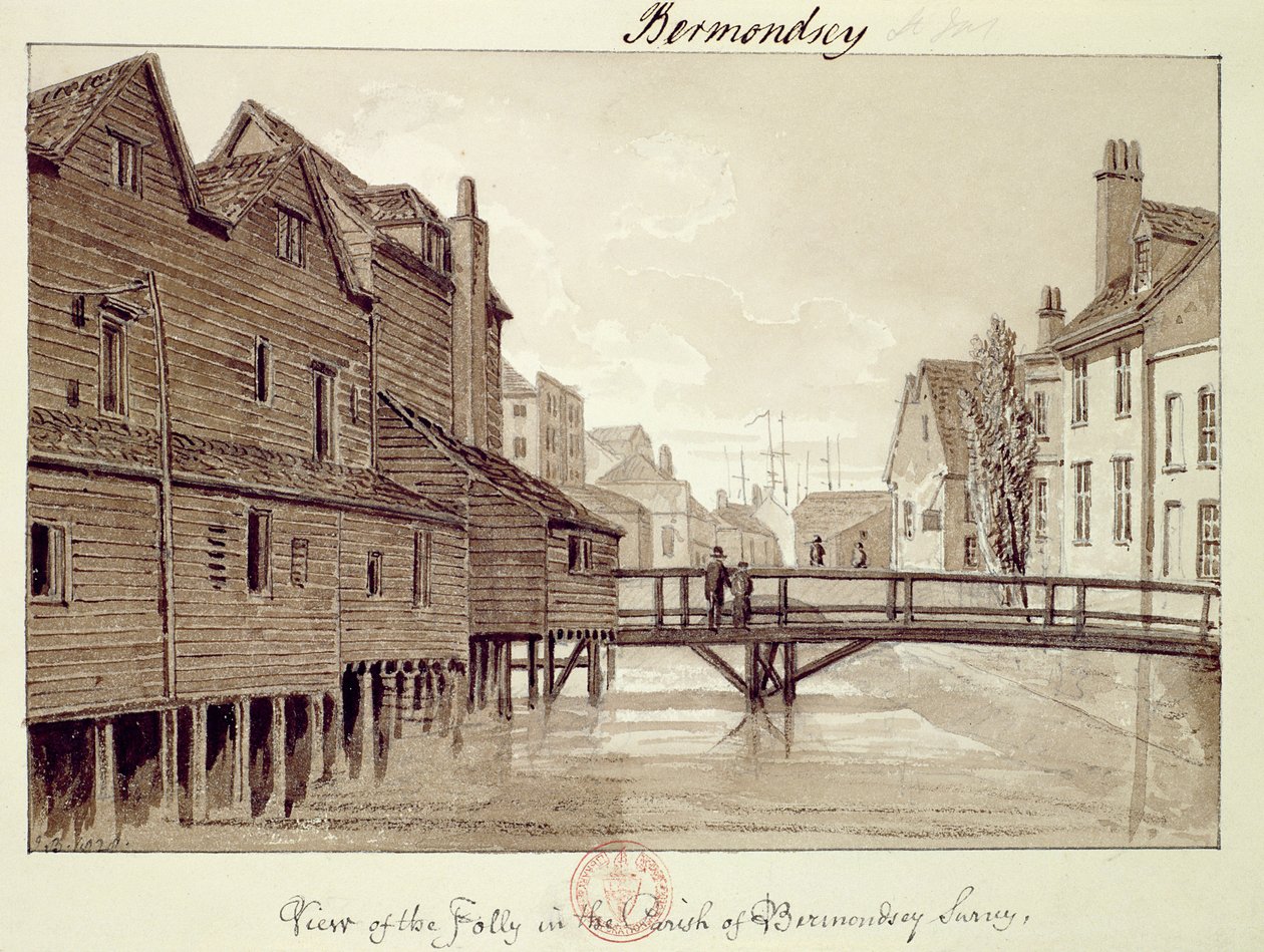 View of the Folly, Dockhead, Bermondsey by John Chessell Buckler