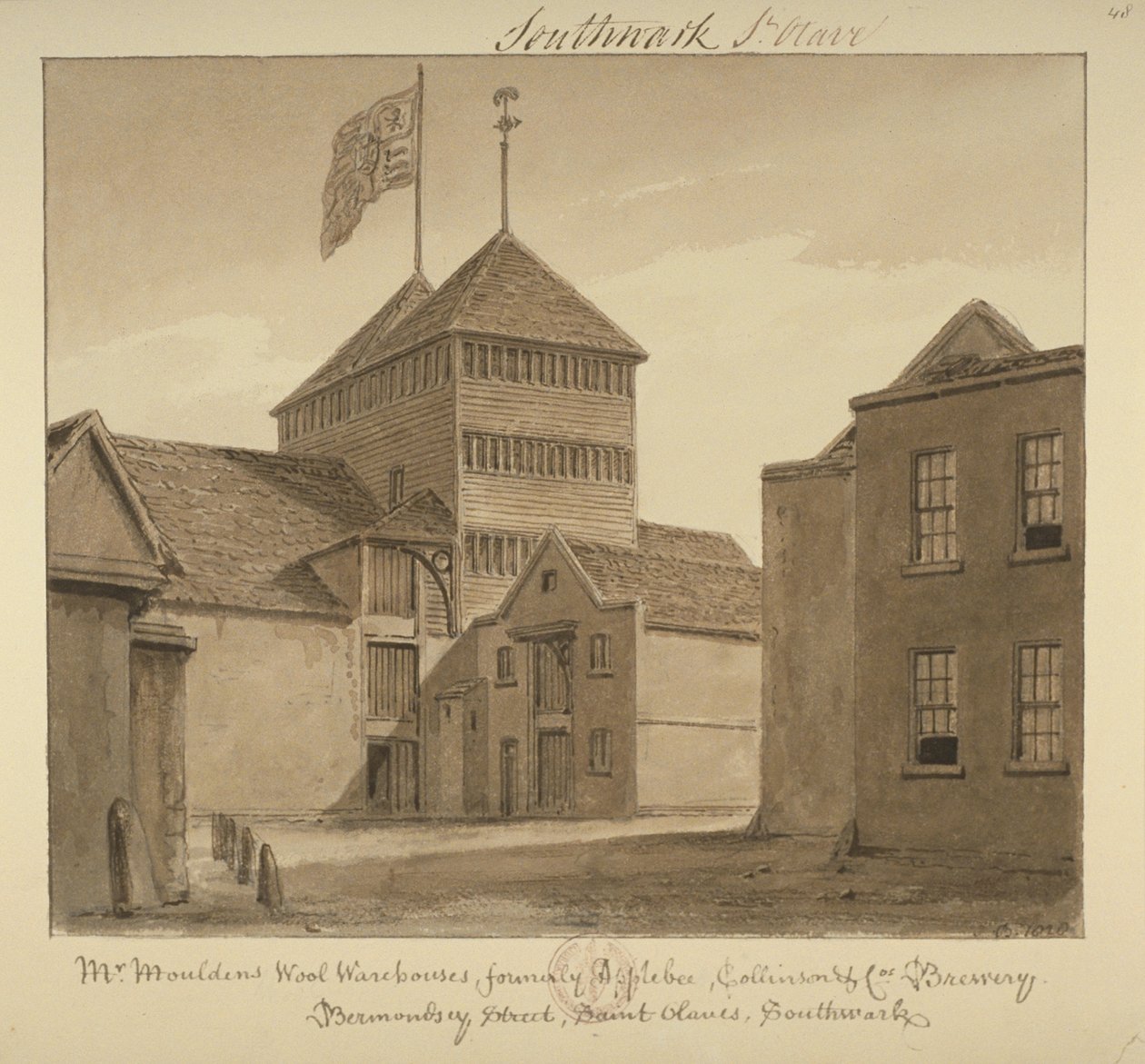 View of Wool Warehouses in Bermondsey Street, 1828 by John Chessell Buckler