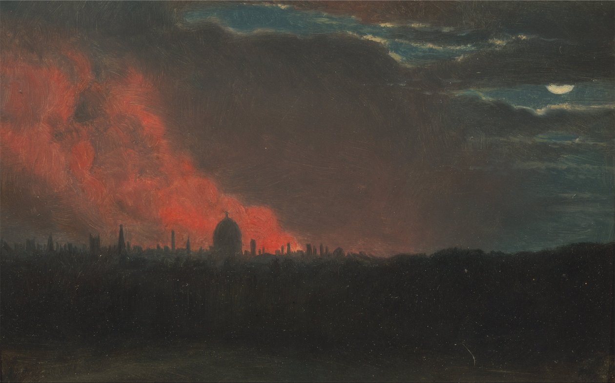 Fire in London, Seen from Hampstead by John Constable