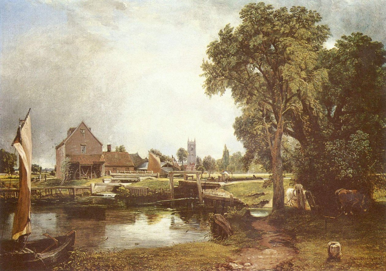Lock and Mill in Dedham by John Constable