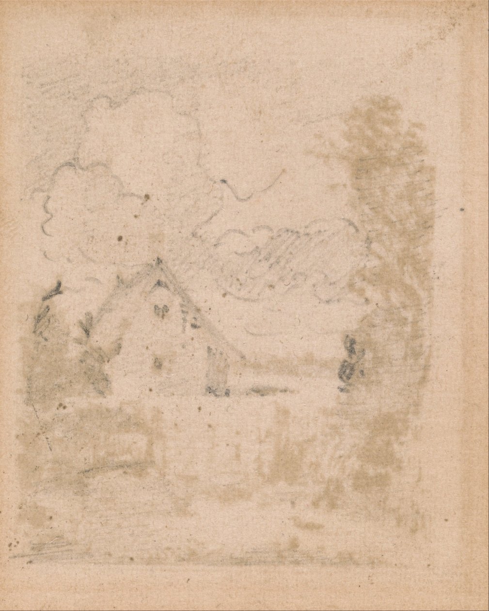 Study for Cottage in Cornfield, East Bergholt by John Constable