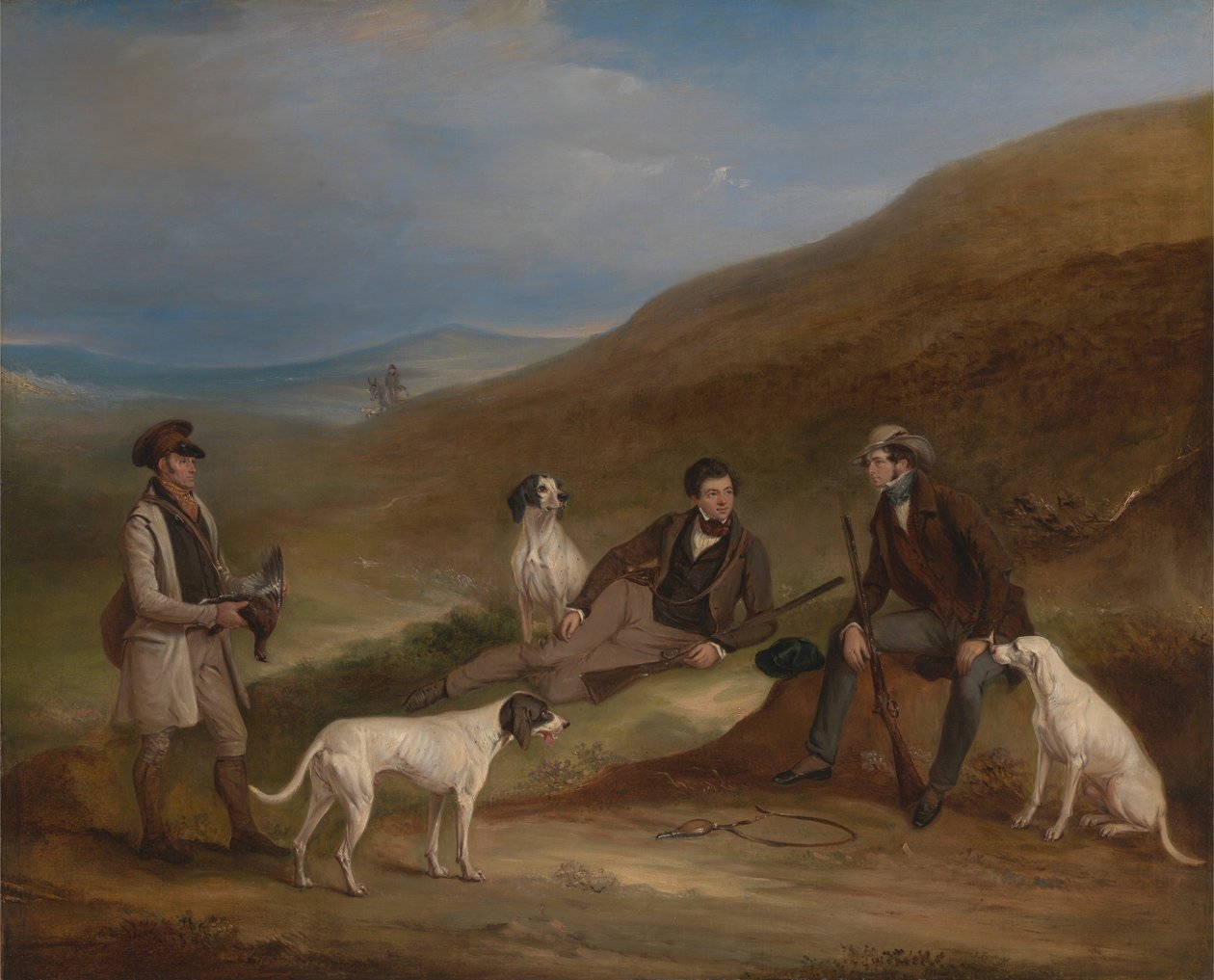 Edward Horner Reynard and his Brother George Grouse-Shooting At Middlesmoor, Yorkshire, with Their Gamekeeper by John E. Ferneley