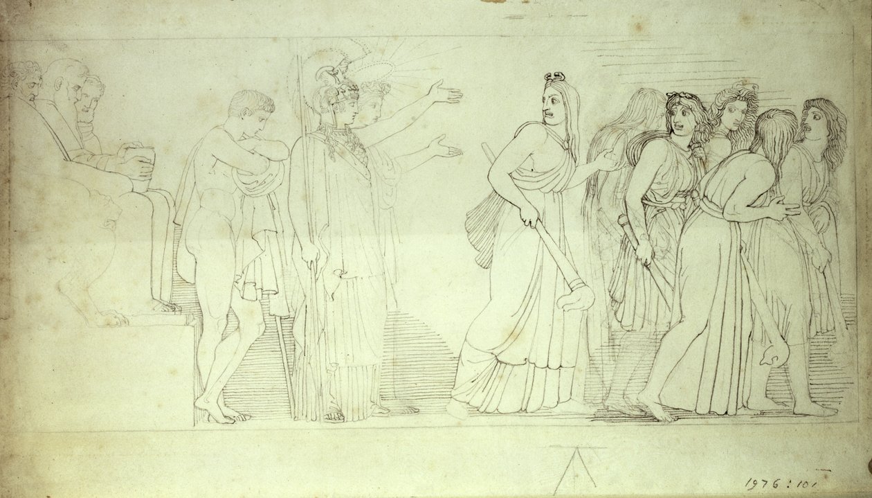 The Furies Departing from Athena, Apollo and Orestes, 18th century by John Flaxman
