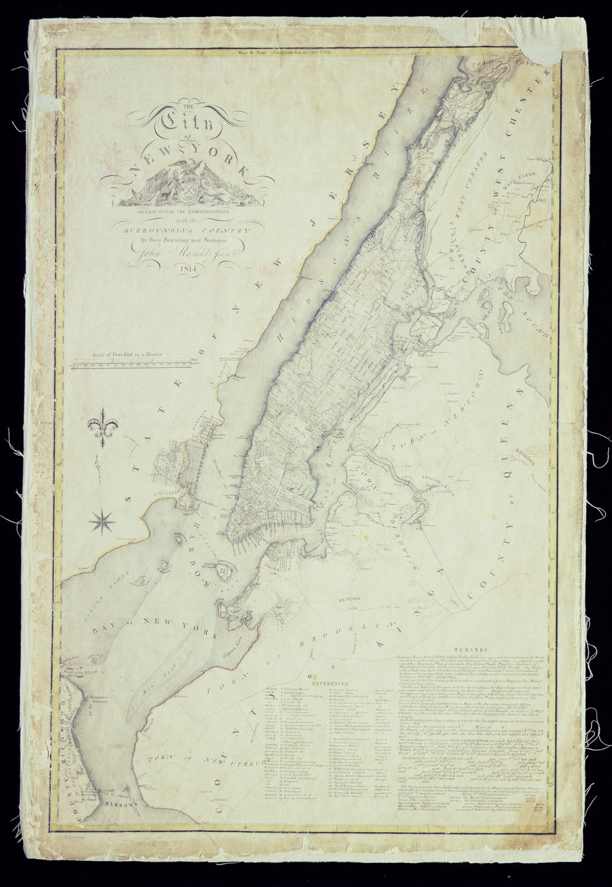 Map of the City of New York as Laid Out by the Commissioners, 1814 by John Jr. Randel