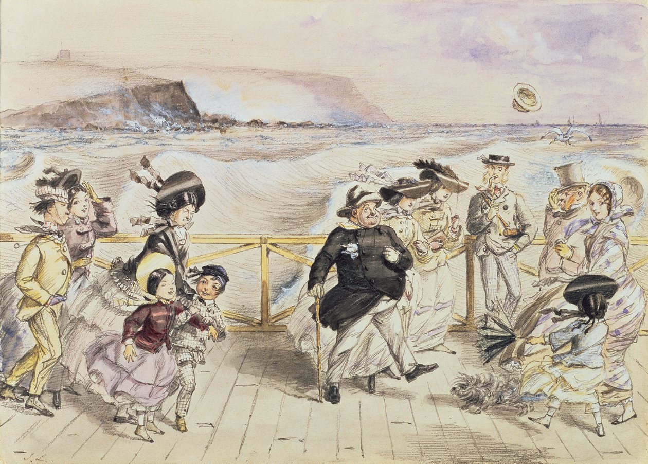 A bracing day at the seaside by John Leech