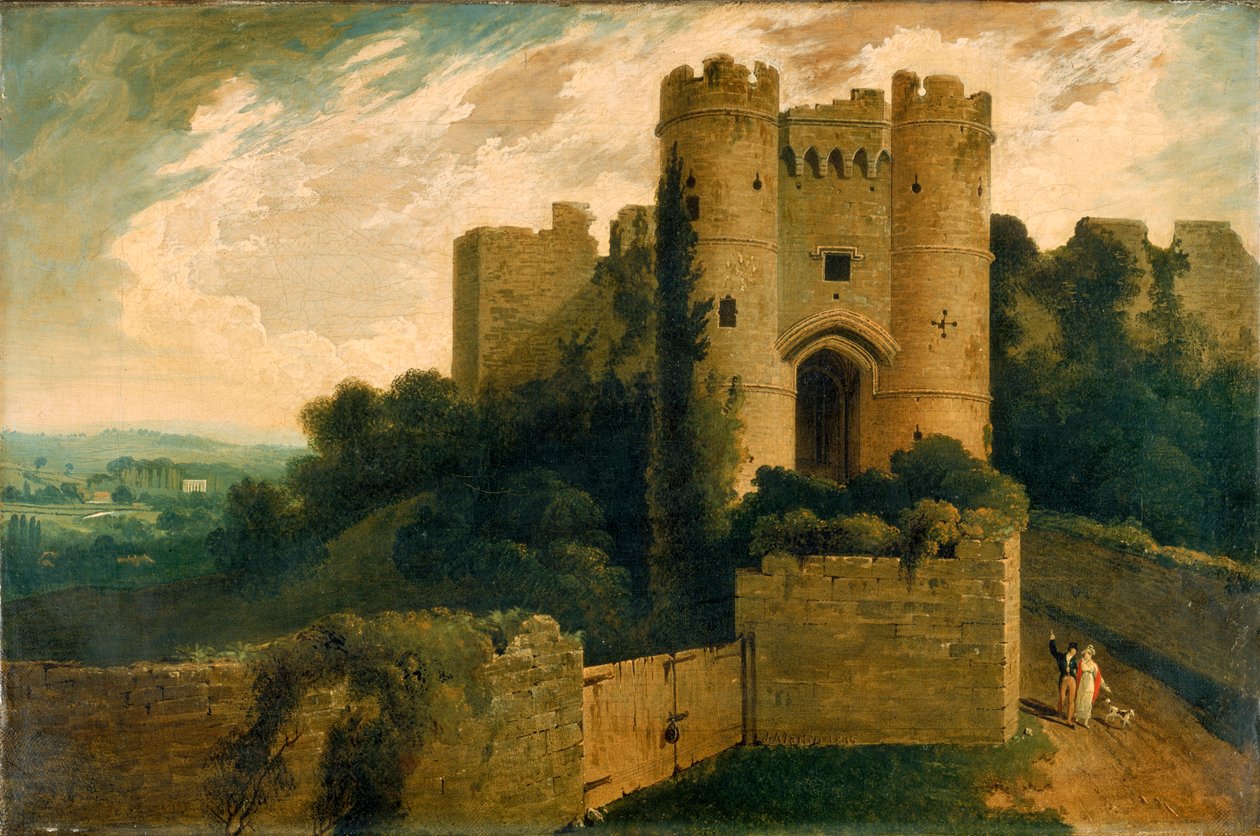 View of the Entrance of Carisbrooke Castle, Isle of Wight, 1815 by John Martin
