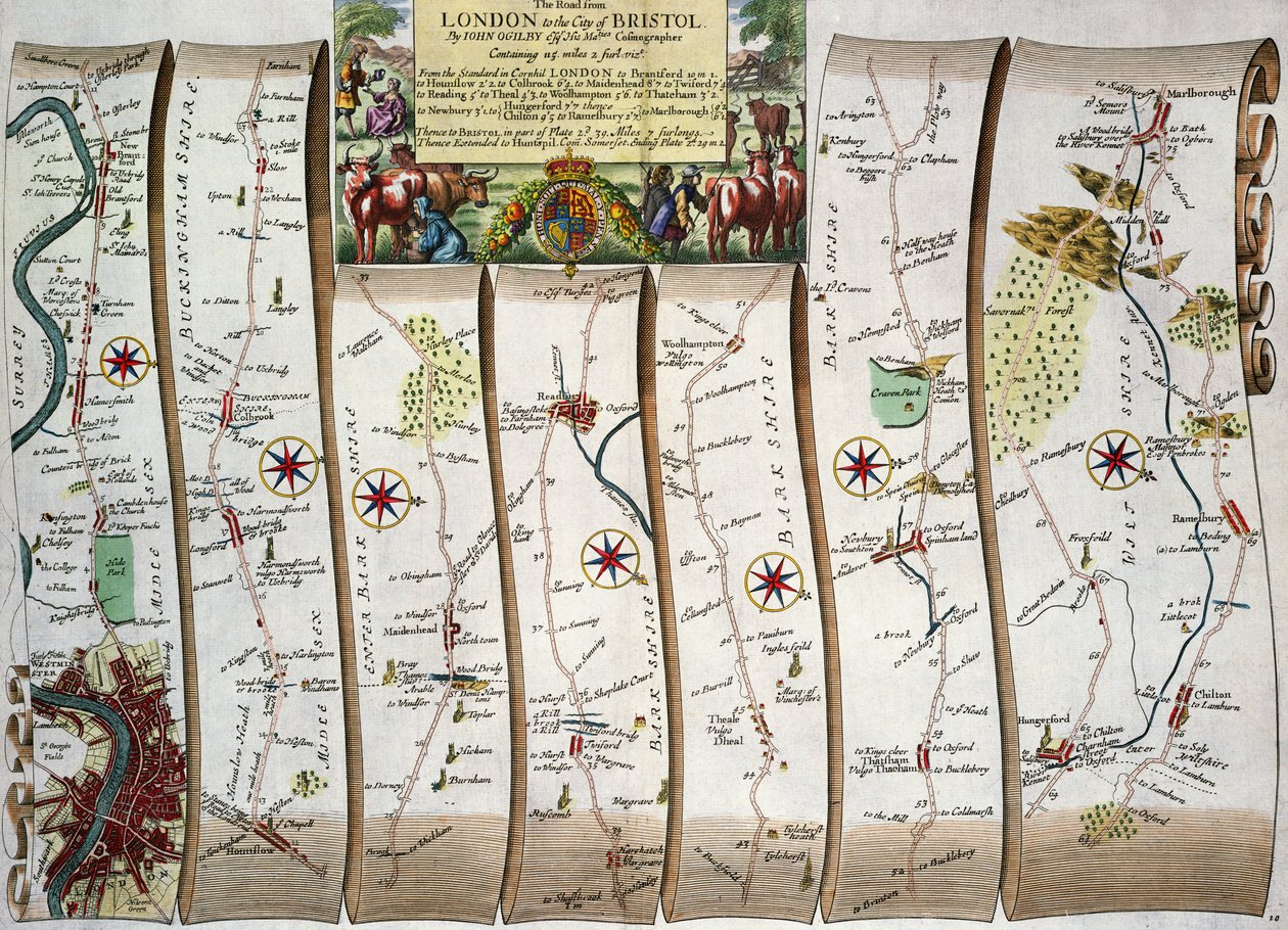 Road from London to Bristol, from John Ogilby