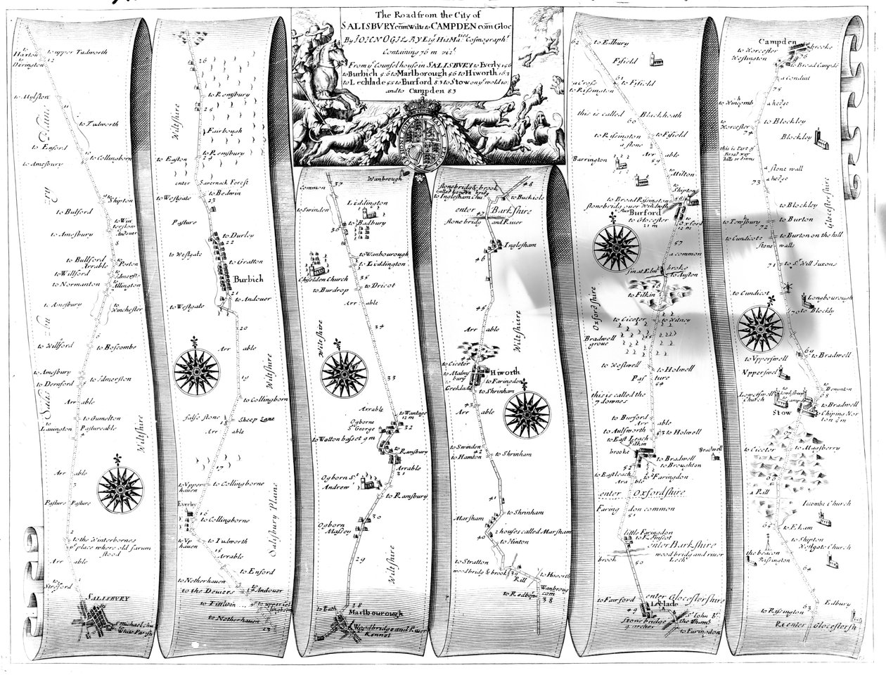 The road from the city of Salisbury to Campden, from Ogilby