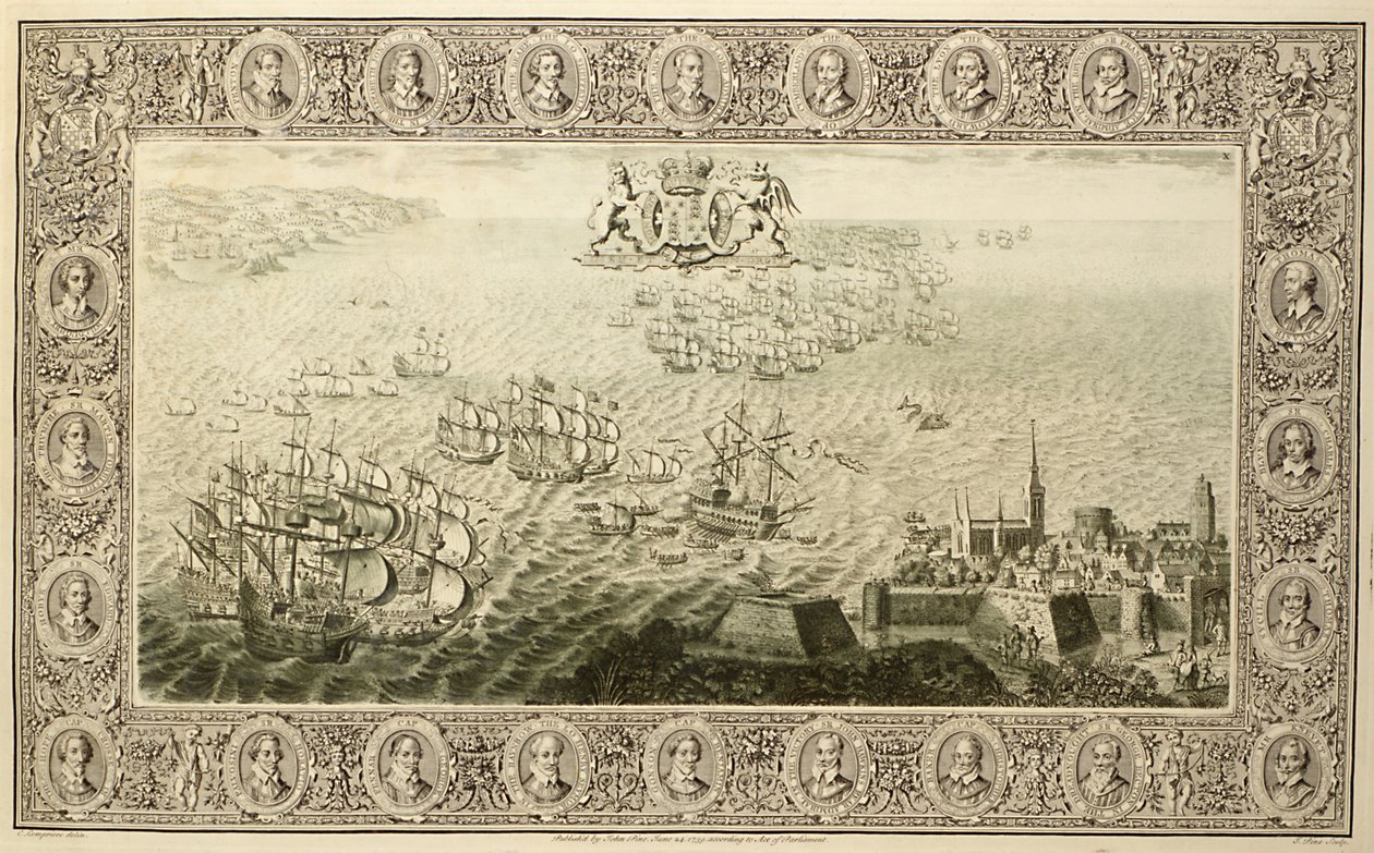 Armada (engraving from a tapestry) by John Pine