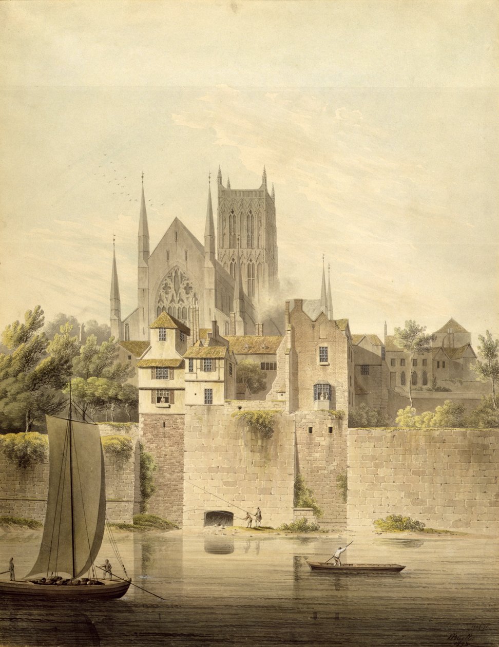 West View of Worcester Cathedral, 1798 by John Powell