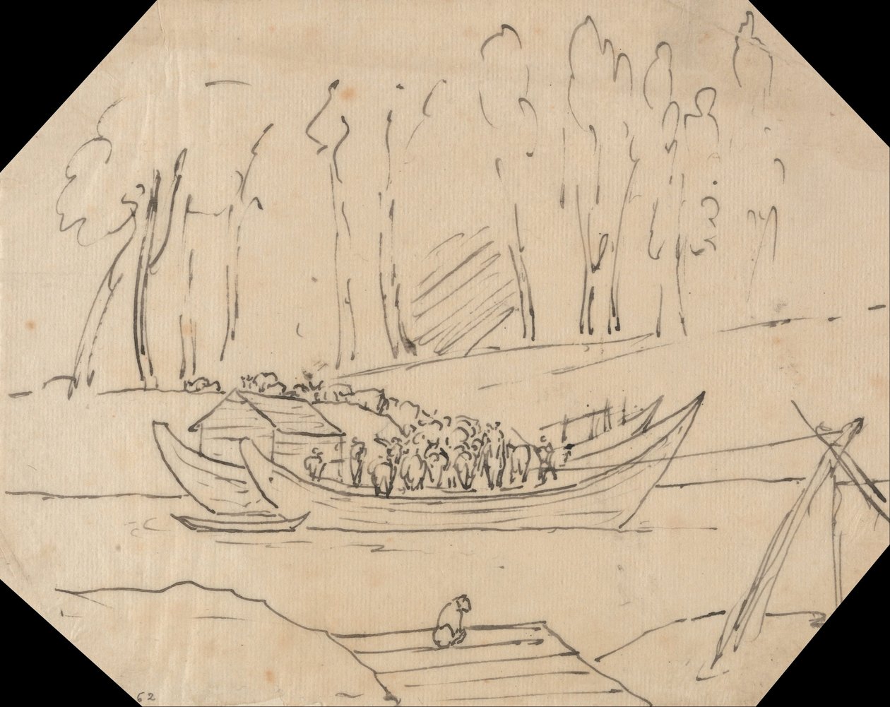 Cattle on a Boat by John Robert Cozens