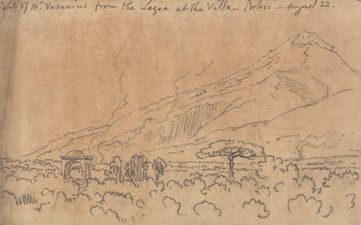 Part of Mt. Vesuvius from the Loggia at the Villa, Portici, August 22 by John Robert Cozens