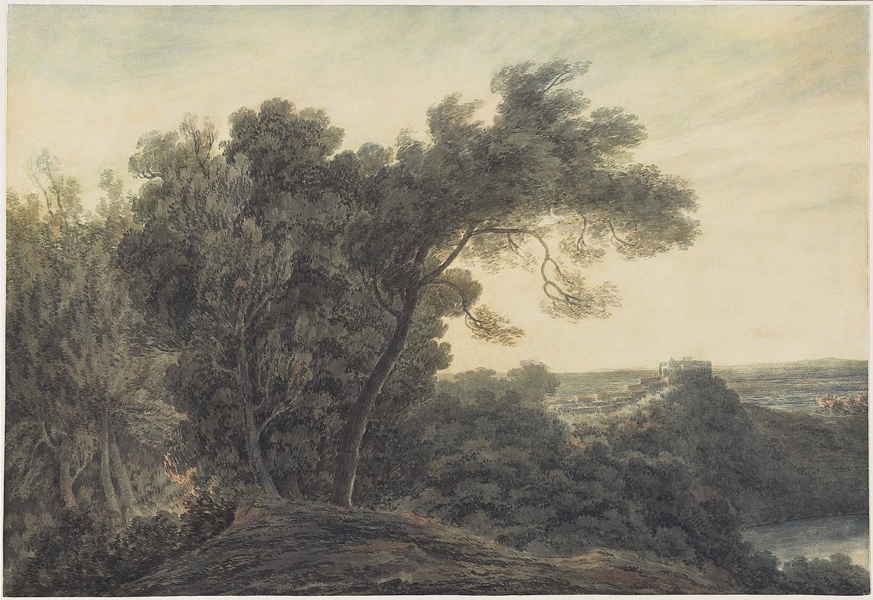 The Lake of Albano and Castel Gandolfo, c.1778 by John Robert Cozens