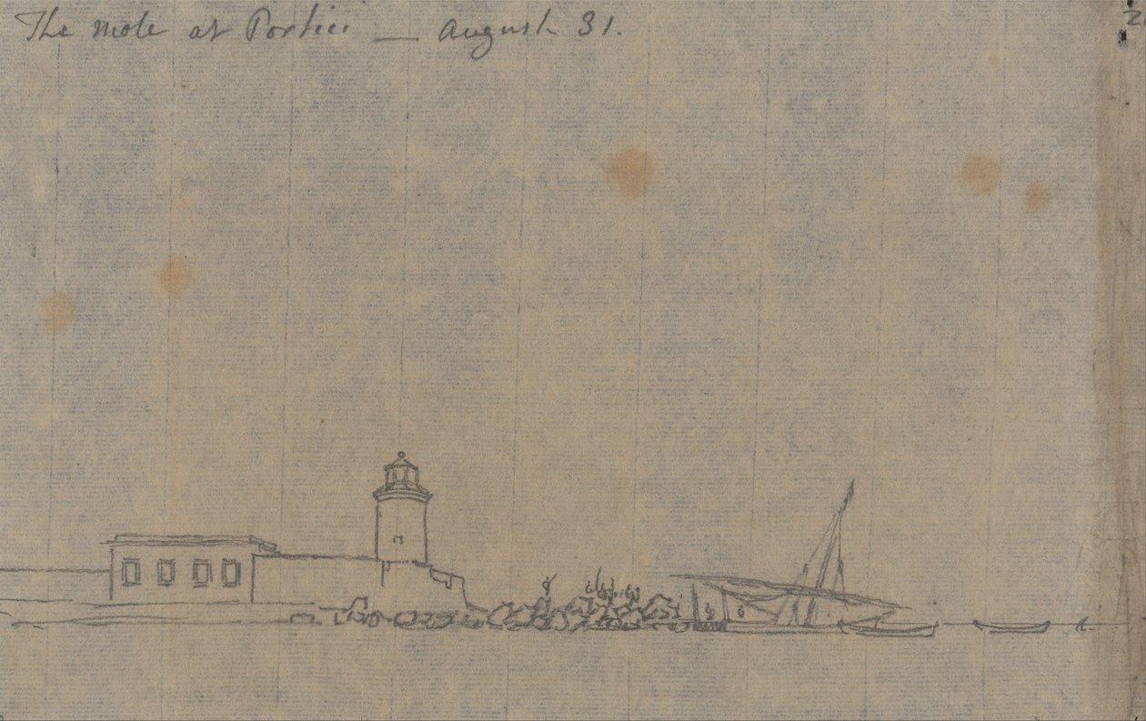 The Mole at Portici, August 31 by John Robert Cozens