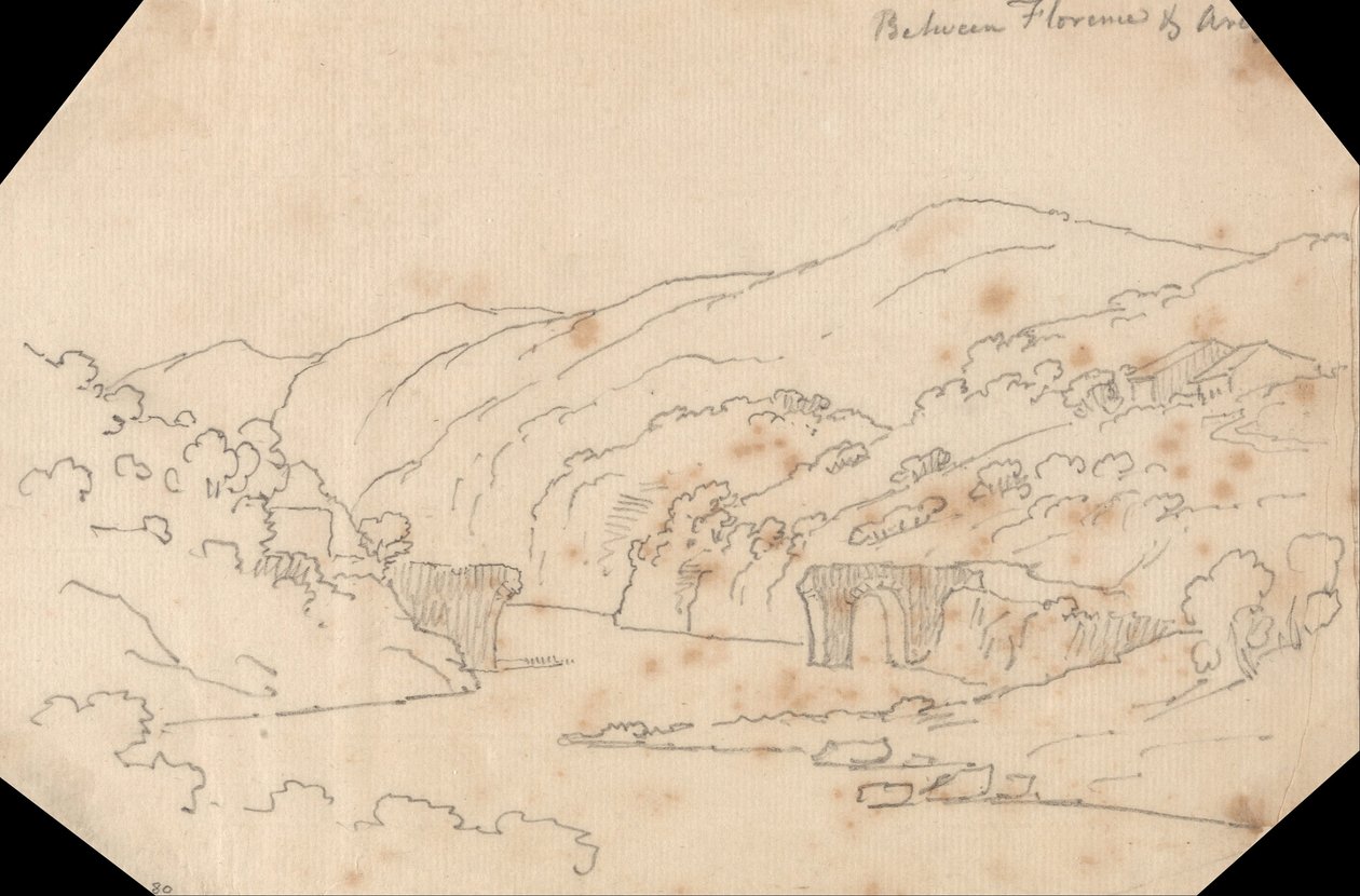 View of the Arno Between Florence and Arezzo by John Robert Cozens