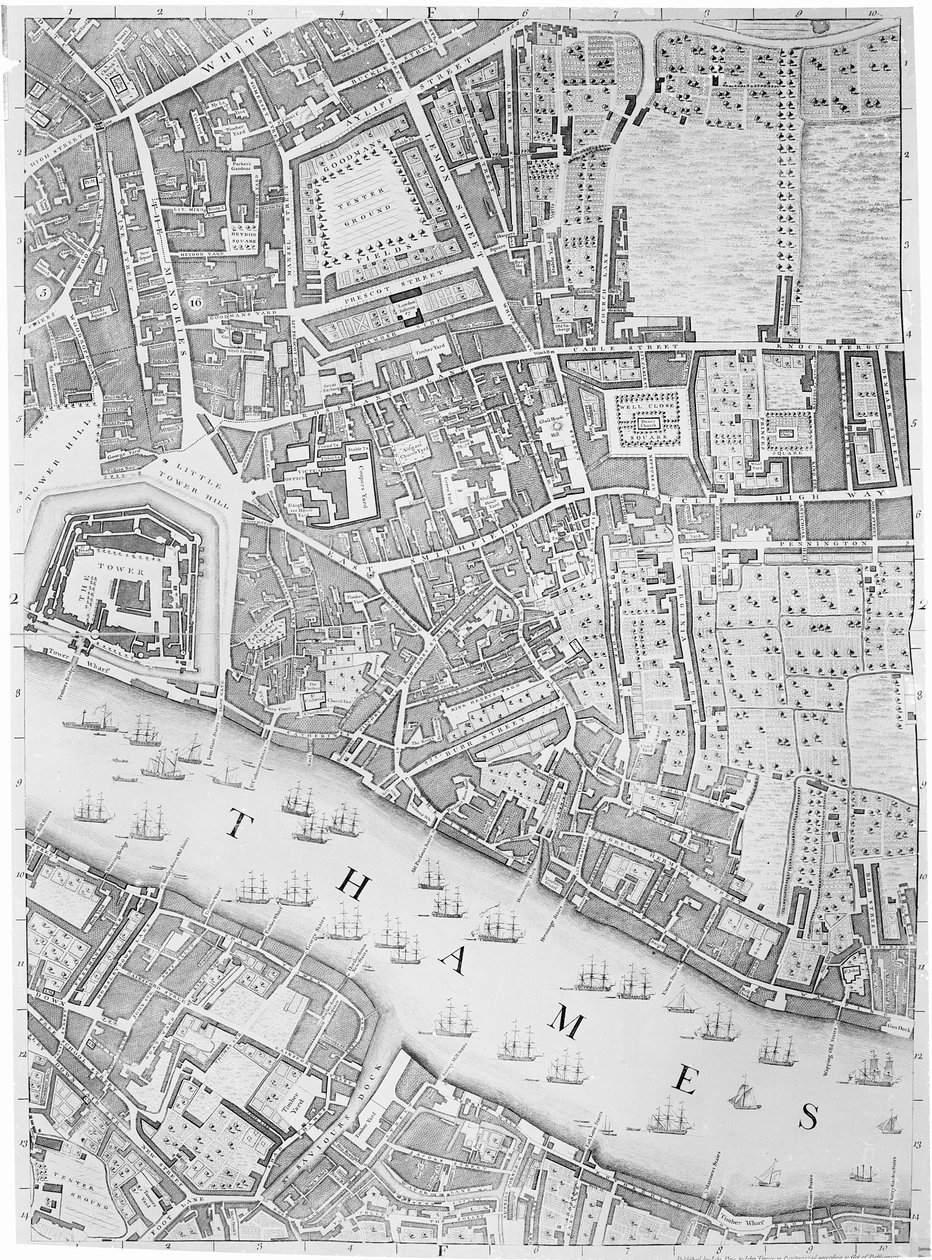 A Map of the Tower of London, 1746 by John Rocque