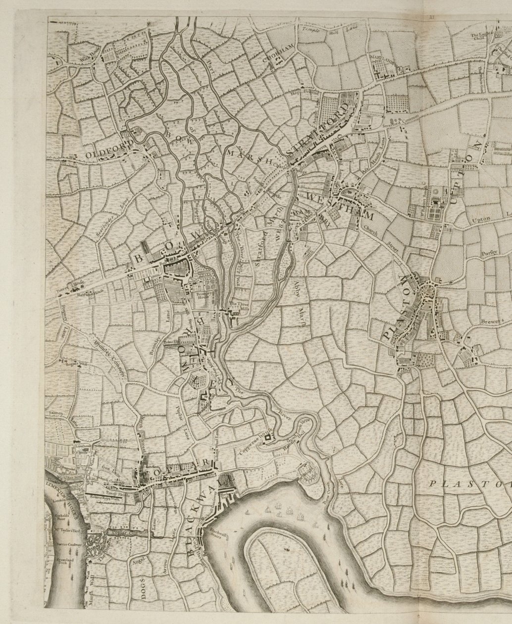 Stratford, London, 1746 by John Rocque
