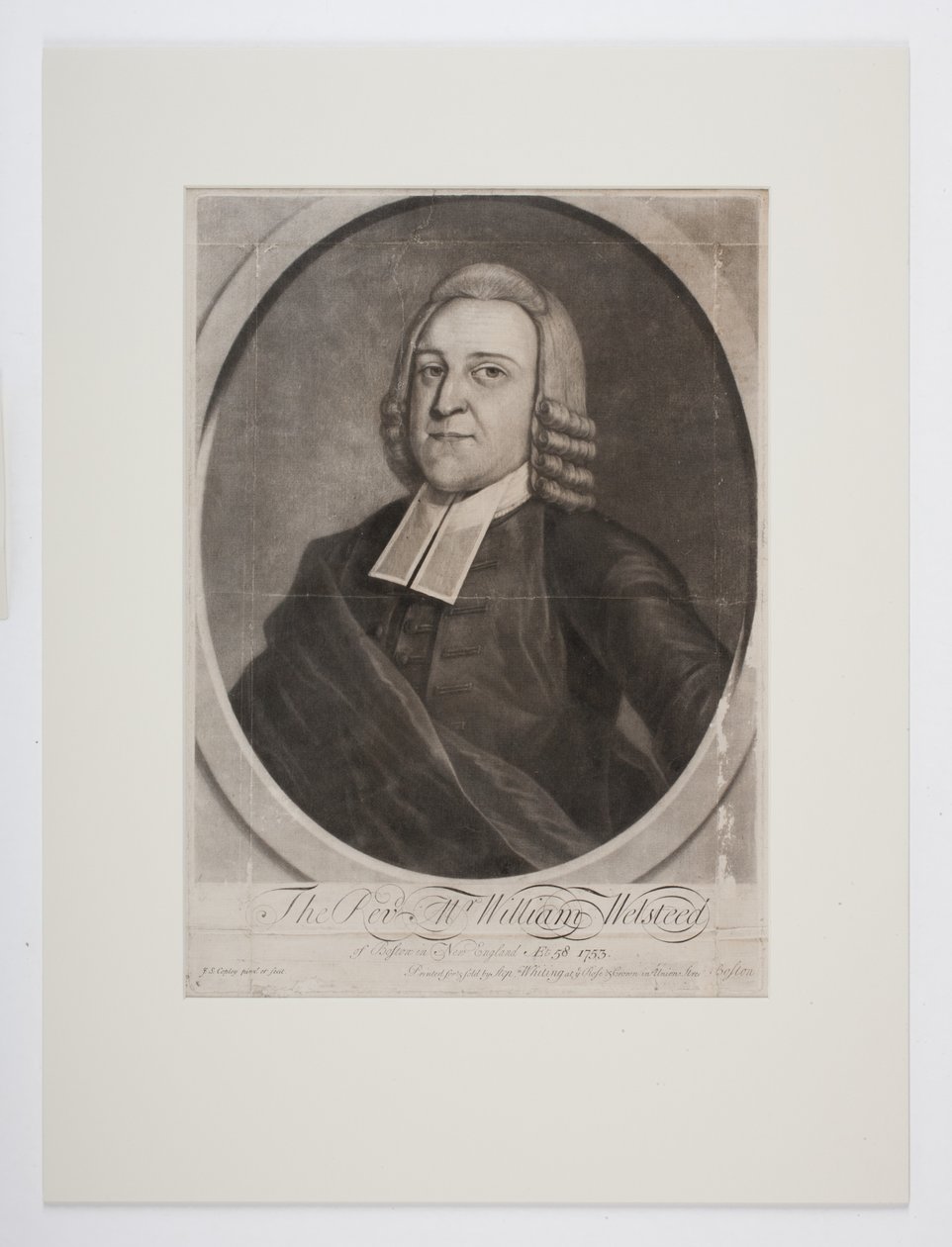 The Rev. Mr. William Welsteed of Boston, New England, c.1753 by John Singleton Copley