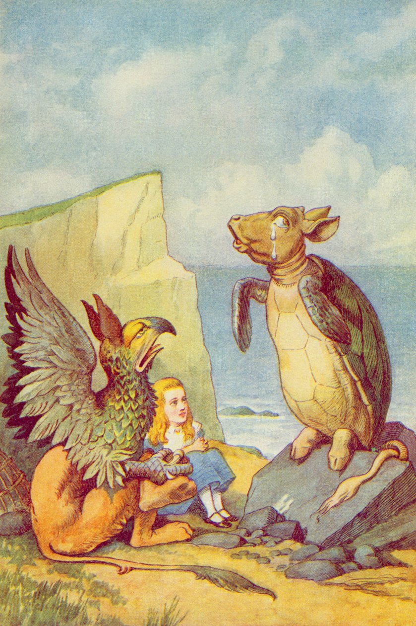 The Mock Turtle and the Gryphon, illustration from 'Alice in Wonderland ...