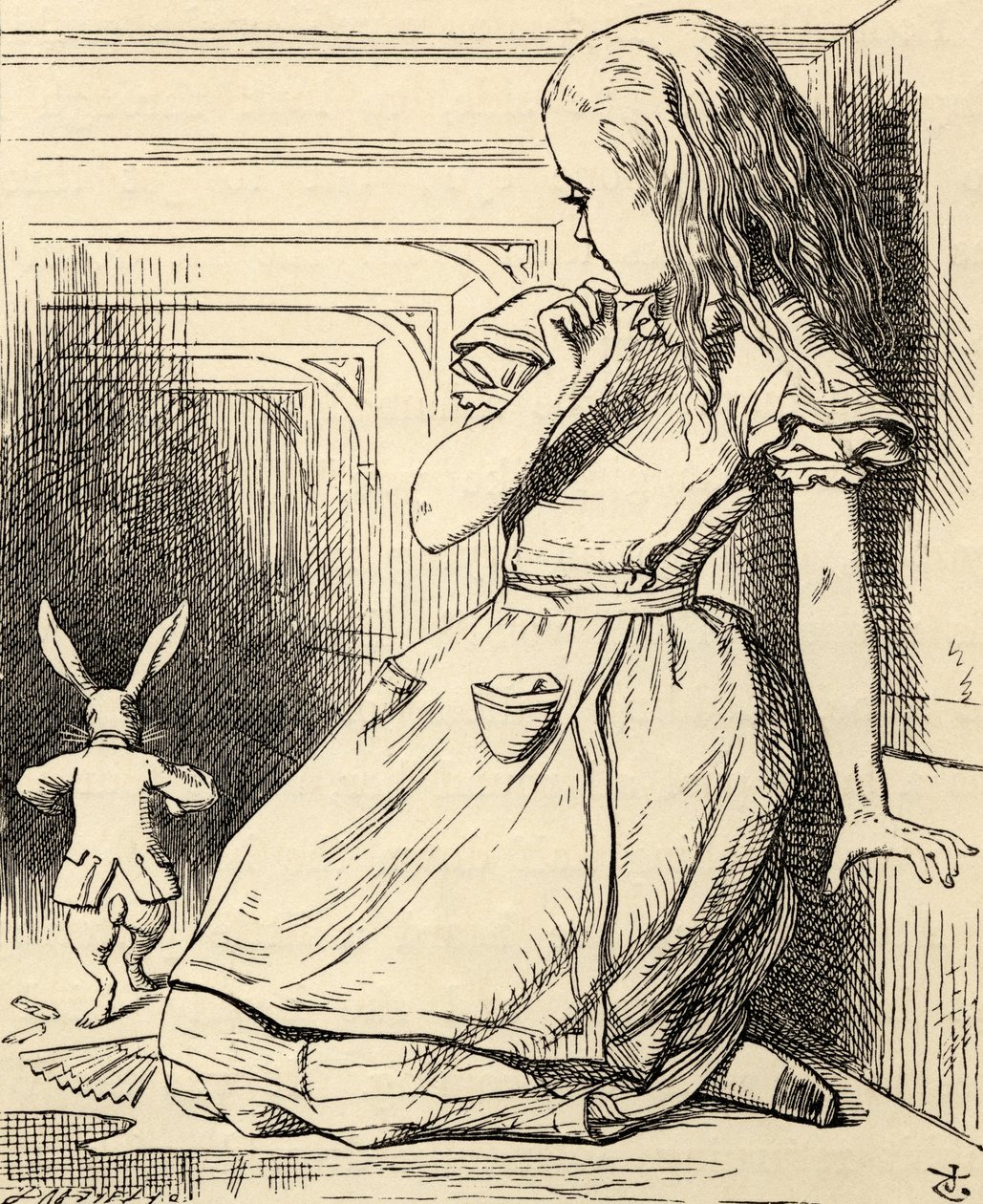 The White Rabbit is late, from 'Alice's Adventures in Wonderland' by ...