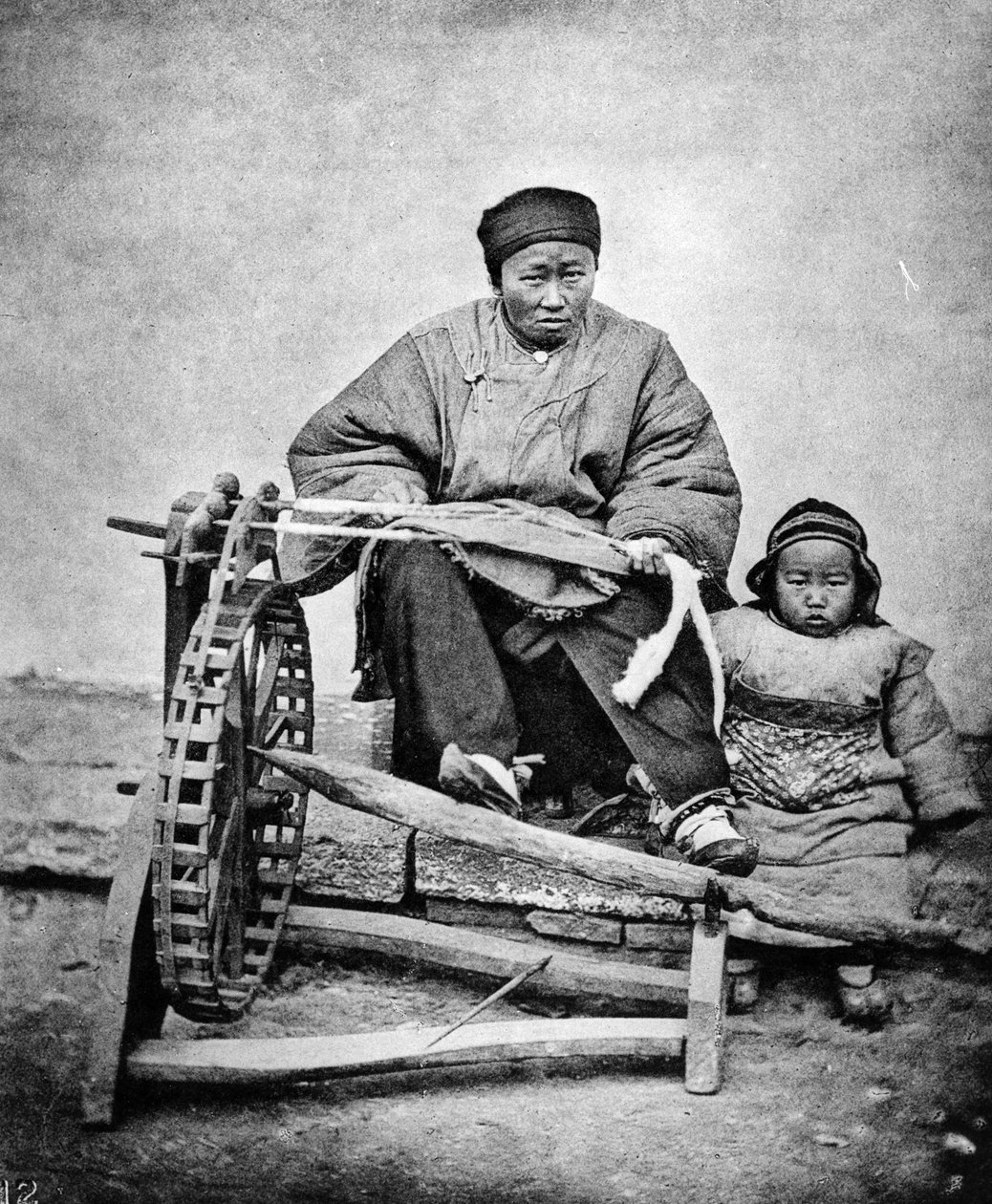 Woman and Child with Spinning Wheel, c.1870s by John Thomson