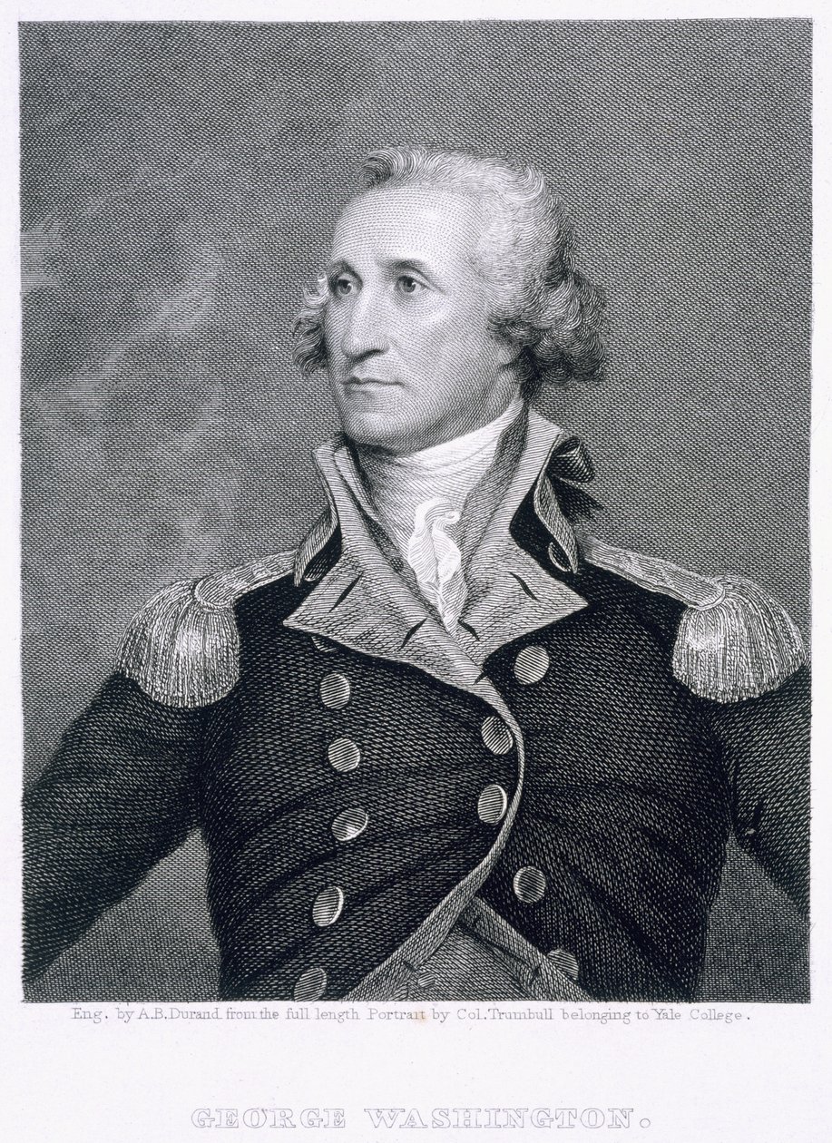 George Washington, engraved by Asher Brown Durand by John Trumbull