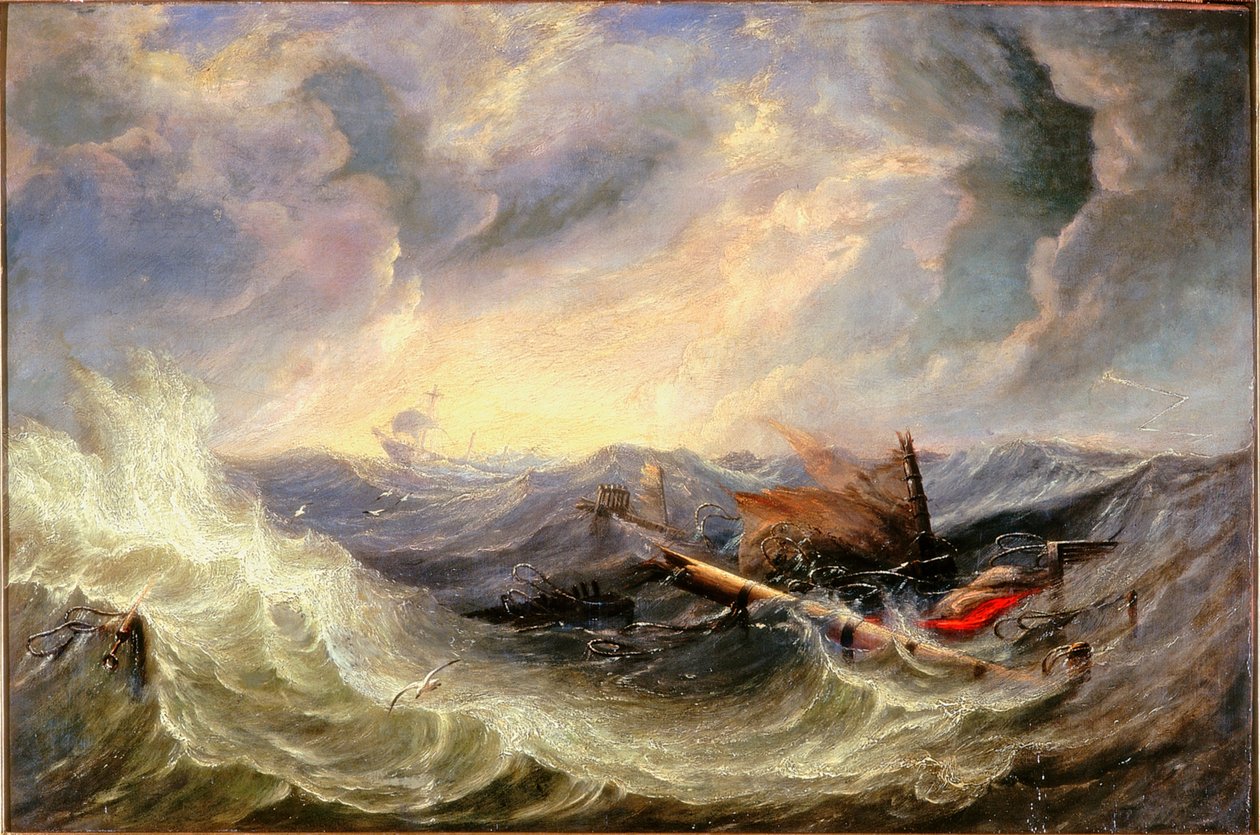 Seascape with Wreckage by John Wilson Carmichael