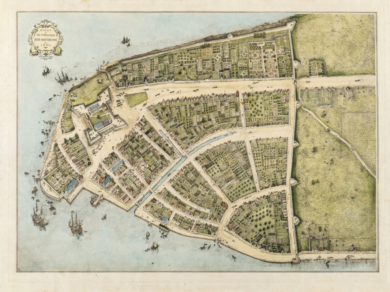 Redraft of the Castello Plan, New Amsterdam as it appeared in 1660 by John Wolcott Adams