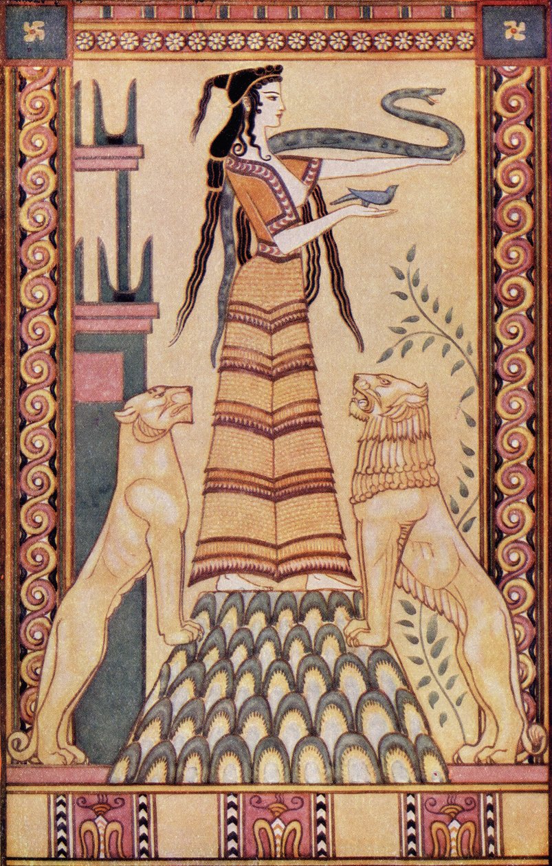 The Snake Goddess of Crete by after John Duncan