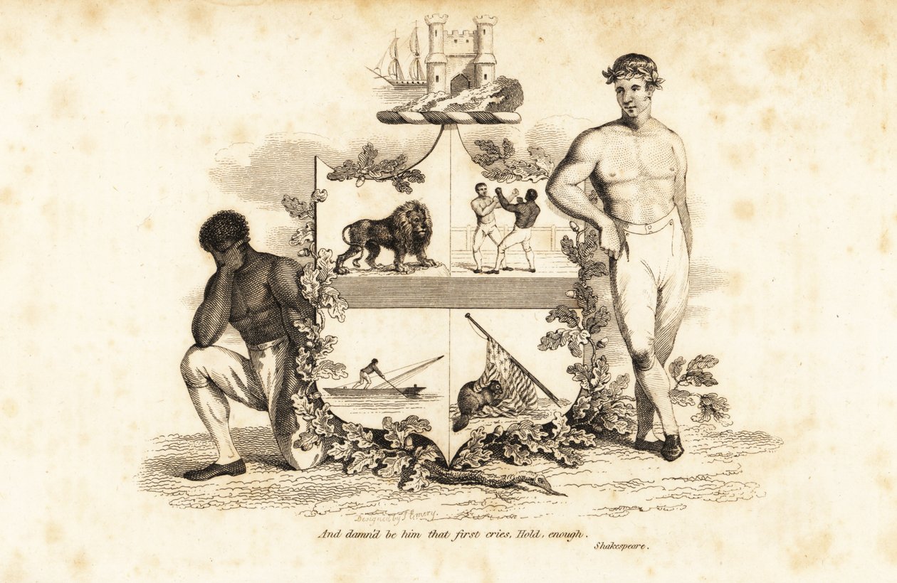 Coat of Arms of Tom Cribb, English Bare-Knuckle Boxer 1781-1848 by John (after) Emery