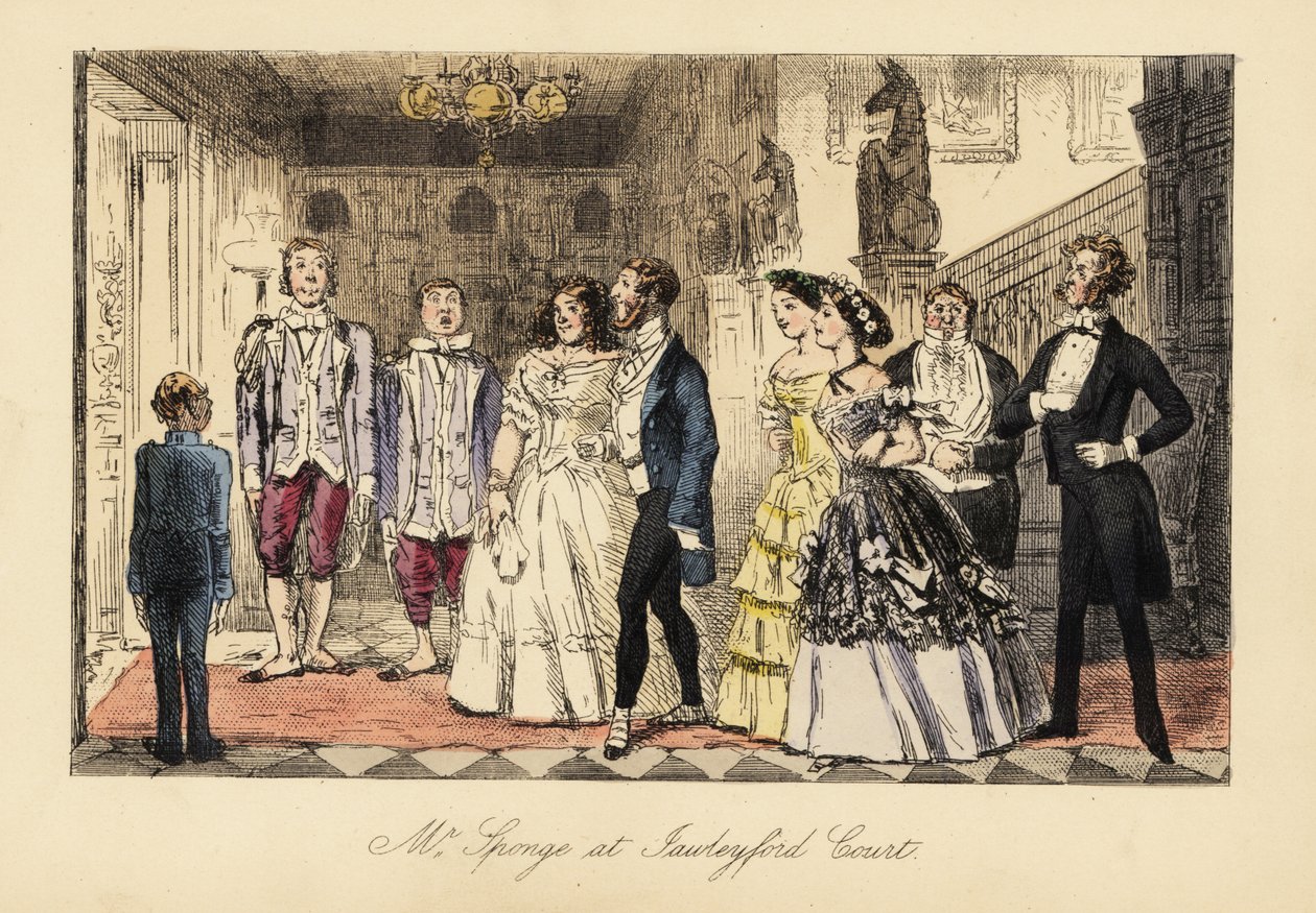 English Gentleman and Ladies Announced Before Dinner in a Grand House by John (after) Leech