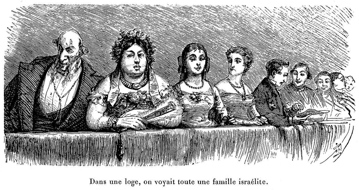 Israeli family in a theatre lodge in Russia by Walter Charles Mills